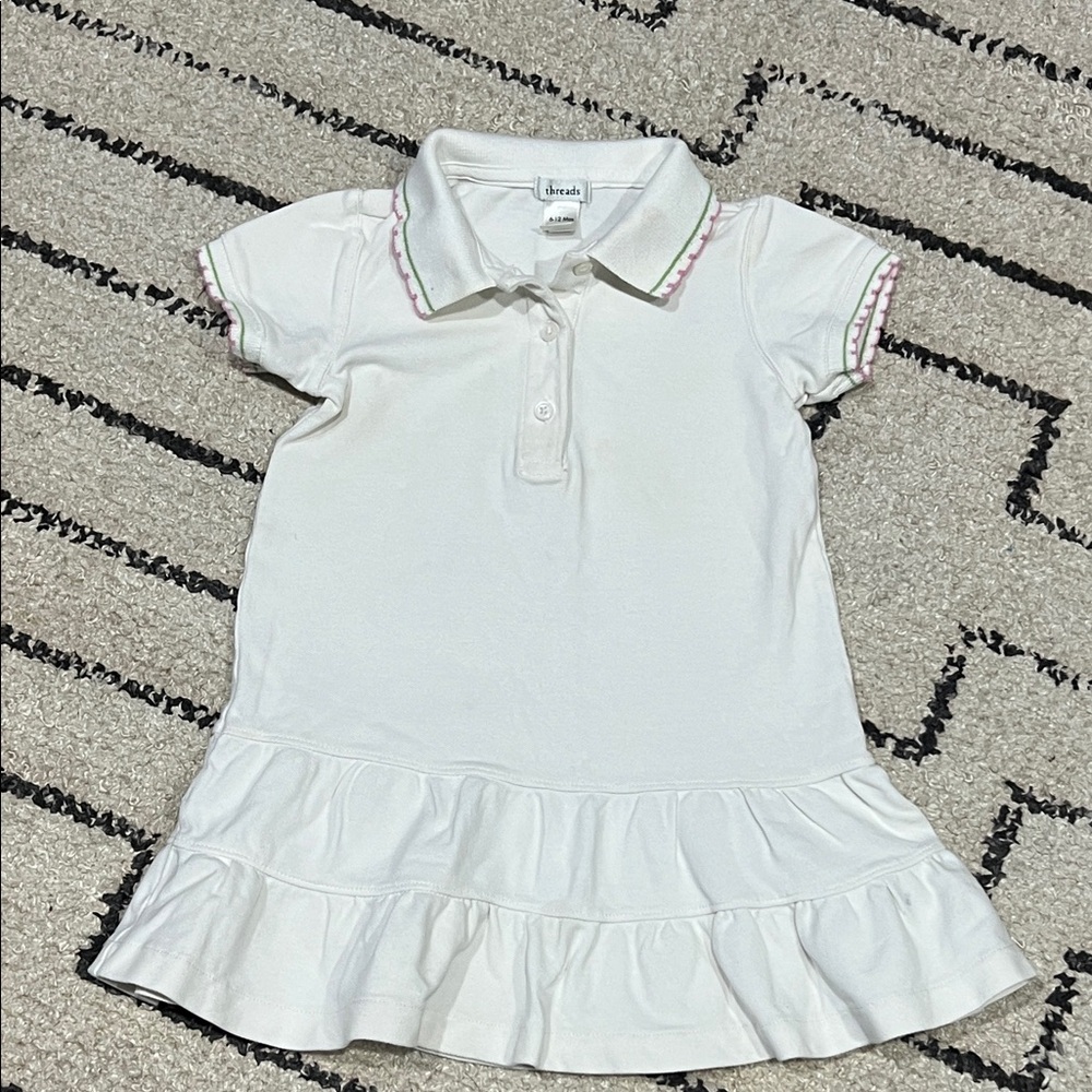 Threads White Ruffle Kids Dress